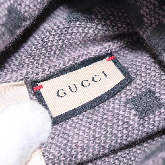 GUCCI GG Canvas Knitted Fabrics Cap Cashmere M Pink 676827 Auth am8353 main image 12